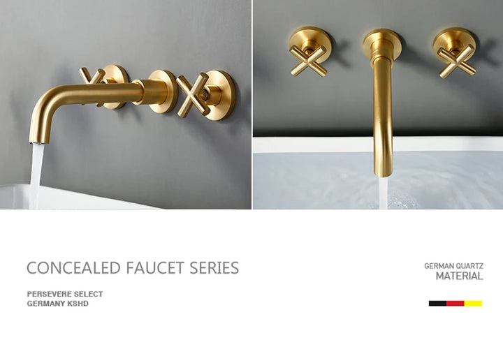 Cross Handle Wall Mounted Bathroom Faucet