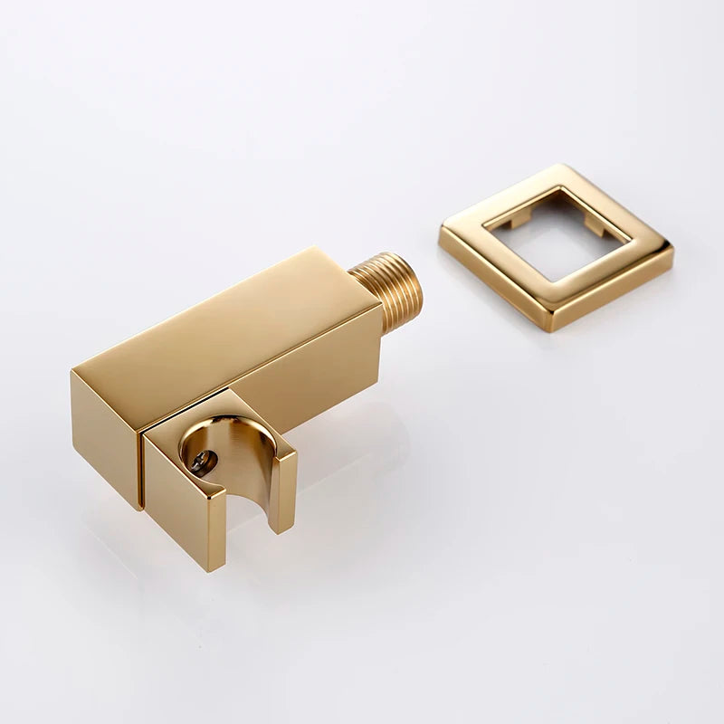 Handheld Shower Holder Bracket Gold Small Portable Wall-Mounted Polished Brass For Bathroom Hardware