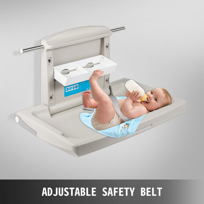 Commercial wall mounted baby diaper changing station