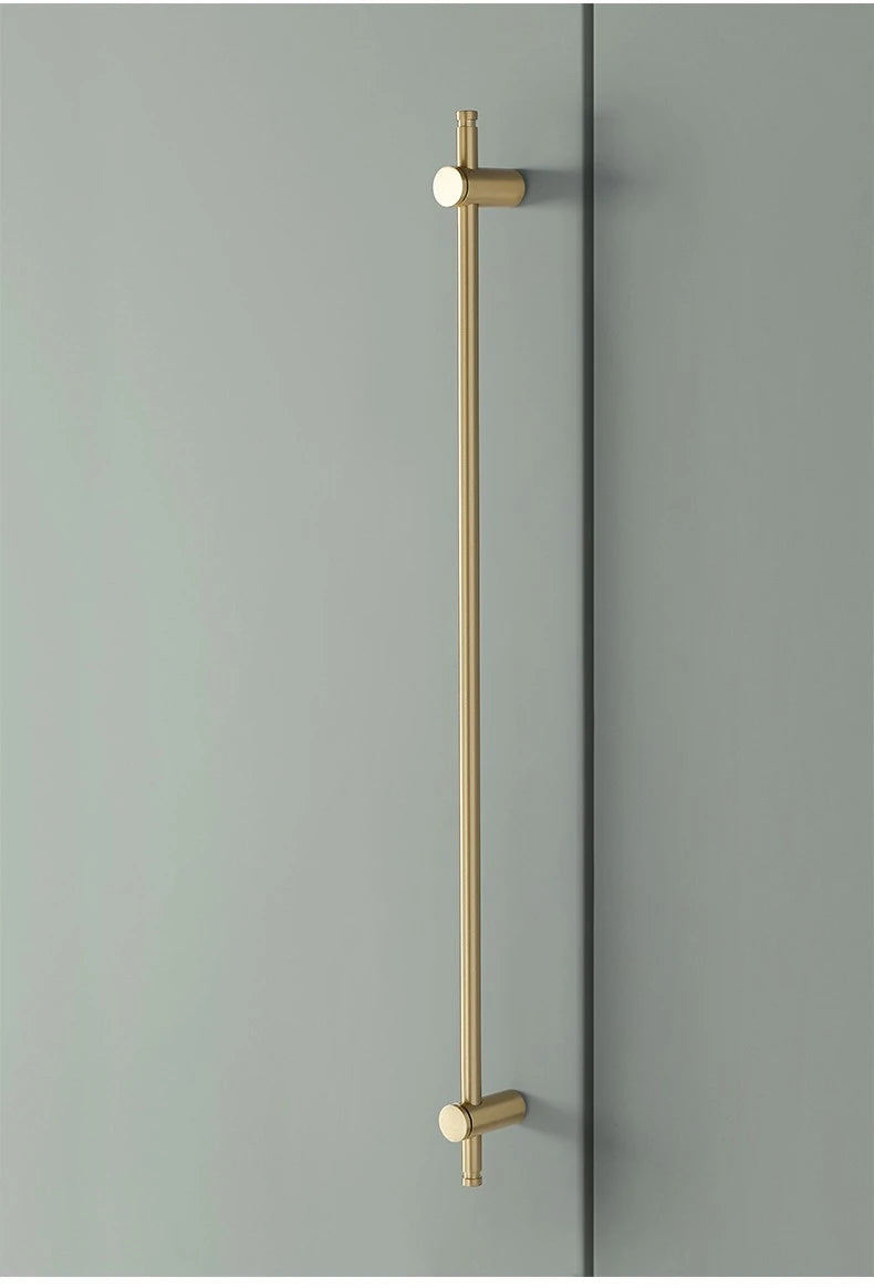 Nordic- heavy brass modern pulls simple brushed gold light luxury pulls cabinet adjustable long handle cabinet handle