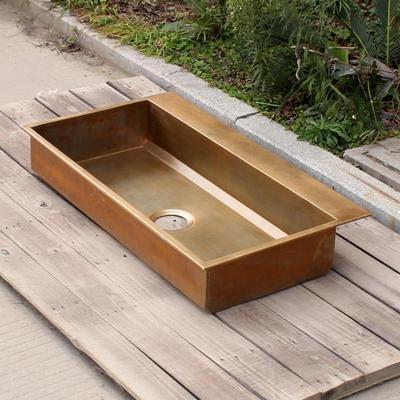 Custom Italian Outdoor Kitchen Corner Large Sink Western Kitchen Mid-Island outdoor American Retro Wash Basin Copper Basin Stainless Steel