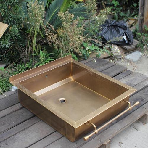 Custom Italian Outdoor Kitchen Corner Large Sink Western Kitchen Mid-Island outdoor American Retro Wash Basin Copper Basin Stainless Steel