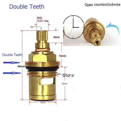 45mm Brass Faucet Cartridge Tap Parts Valve Part Water Tap Valve Single Cold Water Faucet Repair Parts 1012D