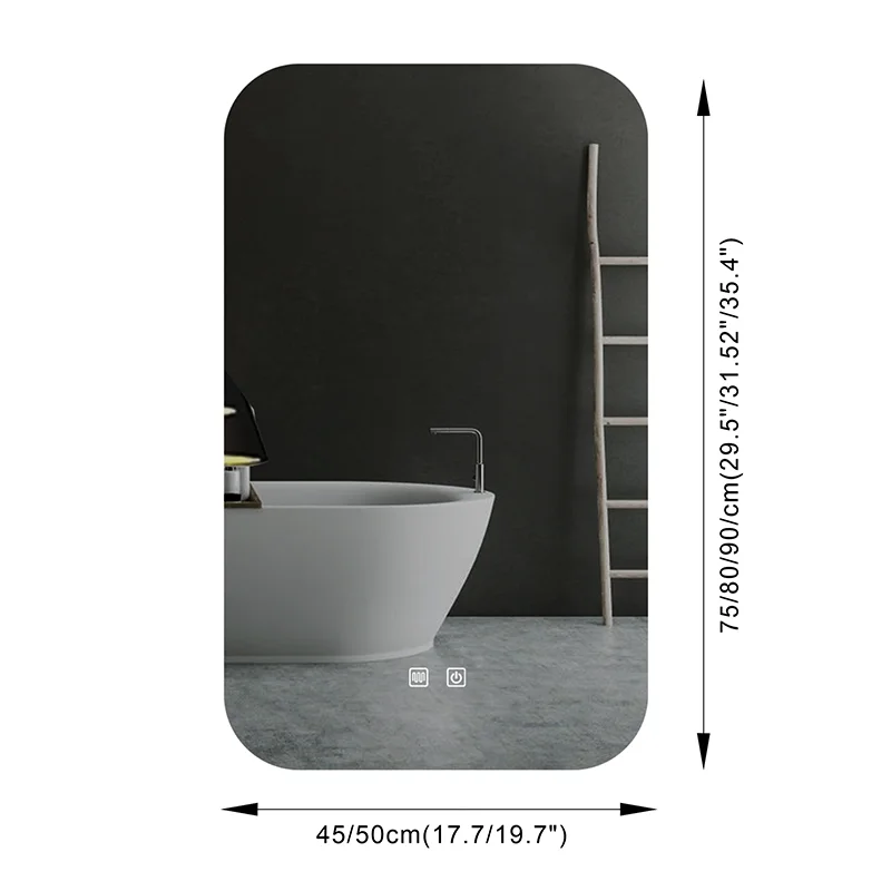 Bartoli-Smart Bathroom Mirror With light Anti-Fog Brightness Dimmer Three Color LED Bath Vanity Full Body Makeup Mirror