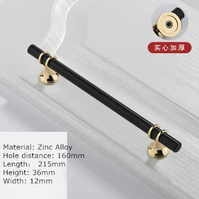 Nordic-Gold Furniture Handle Cabinet Knob and Handle Drawer Knobs Cupboard Pulls Kitchen Handle Pull Black Handle for Furniture