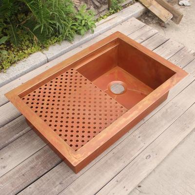 Custom Italian Outdoor Kitchen Corner Large Sink Western Kitchen Mid-Island outdoor American Retro Wash Basin Copper Basin Stainless Steel