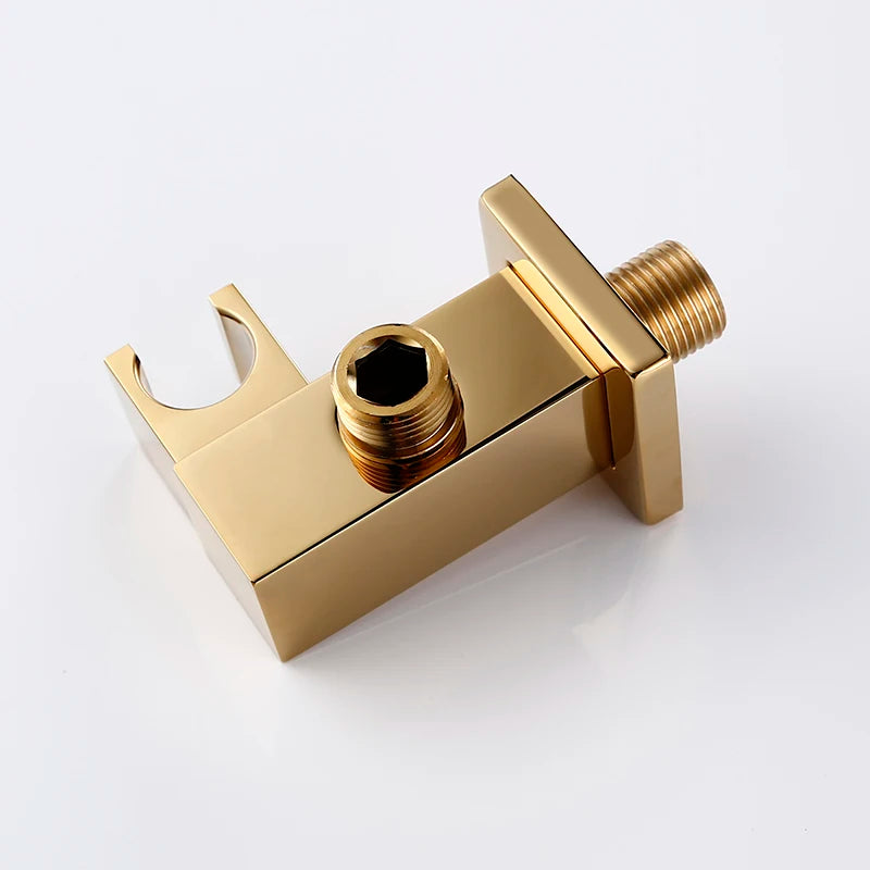 Handheld Shower Holder Bracket Gold Small Portable Wall-Mounted Polished Brass For Bathroom Hardware
