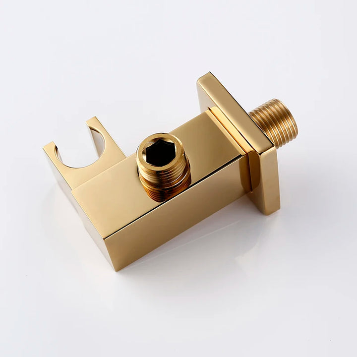 Handheld Shower Holder Bracket Gold Small Portable Wall-Mounted Polished Brass For Bathroom Hardware