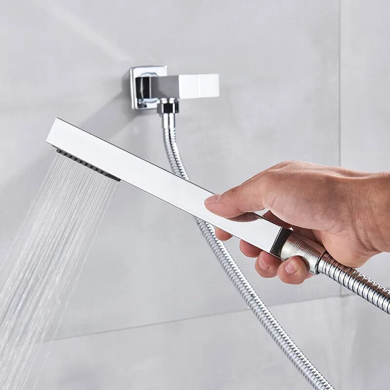 CSA certified - Chrome square 2 -3 way function diverter thermostatic shower kit