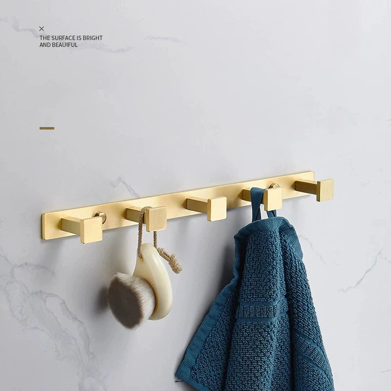 Brushed Gold- brass Gold brush Bathroom accessory Set Gold brass Hook Towel Rail Rack Bar Shelf Paper Holder Toothbrush Holder