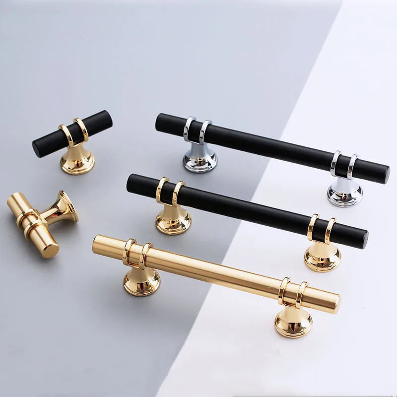 Nordic-Gold Furniture Handle Cabinet Knob and Handle Drawer Knobs Cupboard Pulls Kitchen Handle Pull Black Handle for Furniture