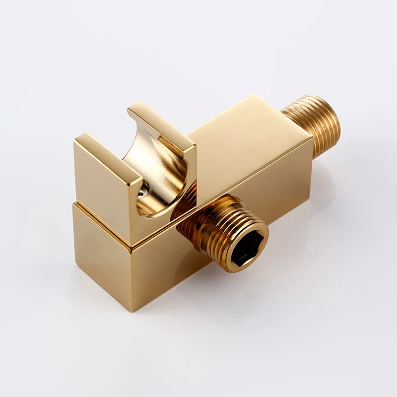 Handheld Shower Holder Bracket Gold Small Portable Wall-Mounted Polished Brass For Bathroom Hardware
