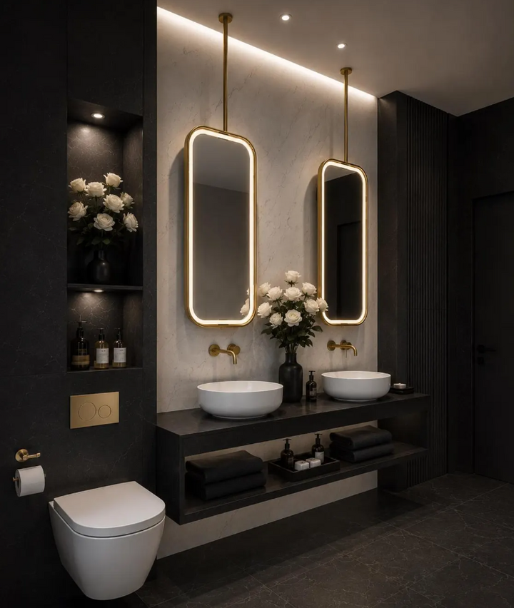 CUSTOM- IBIZA 1- Ceiling Suspended Mounted LED Mirror