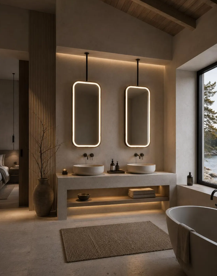 CUSTOM- IBIZA 1- Ceiling Suspended Mounted LED Mirror