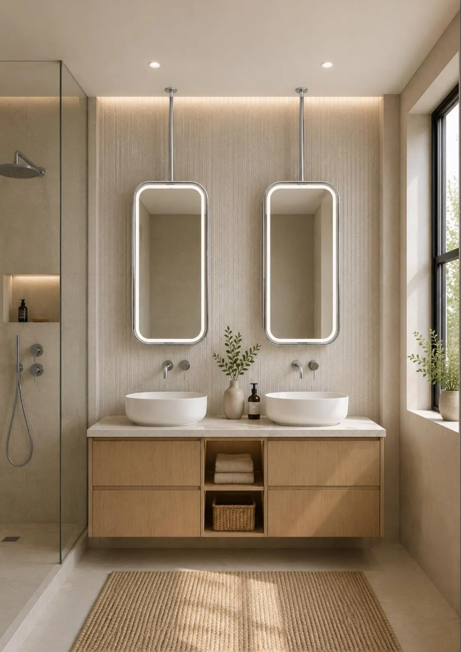CUSTOM- IBIZA 1- Ceiling Suspended Mounted LED Mirror