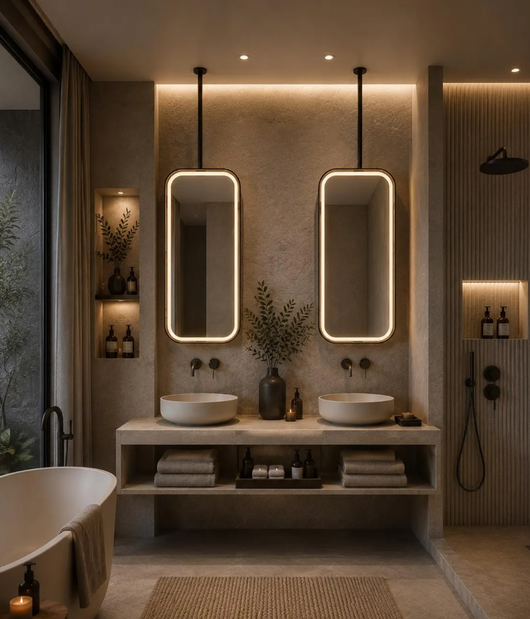 CUSTOM- IBIZA 1- Ceiling Suspended Mounted LED Mirror
