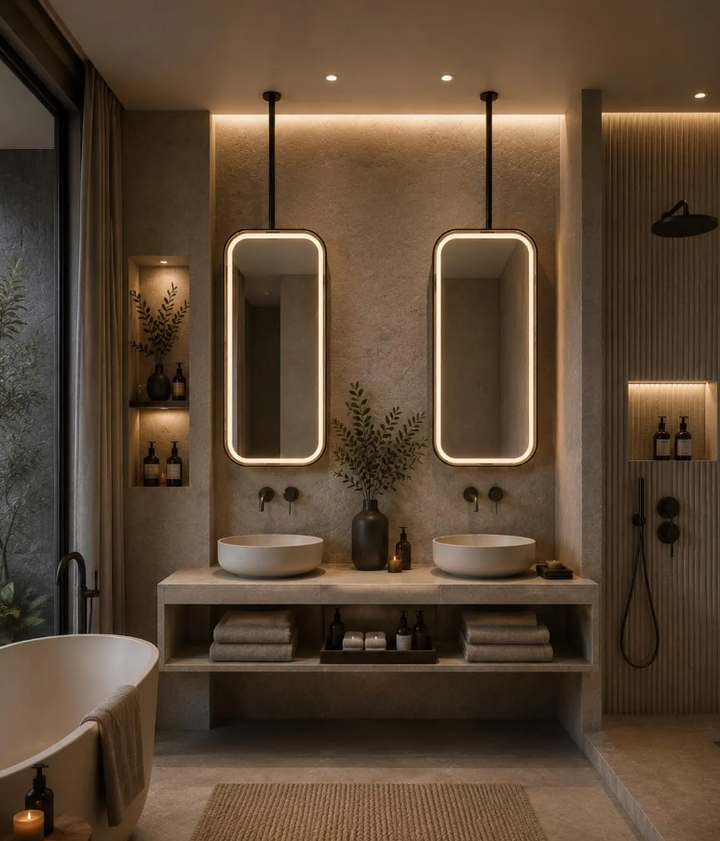 CUSTOM- IBIZA 1- Ceiling Suspended Mounted LED Mirror