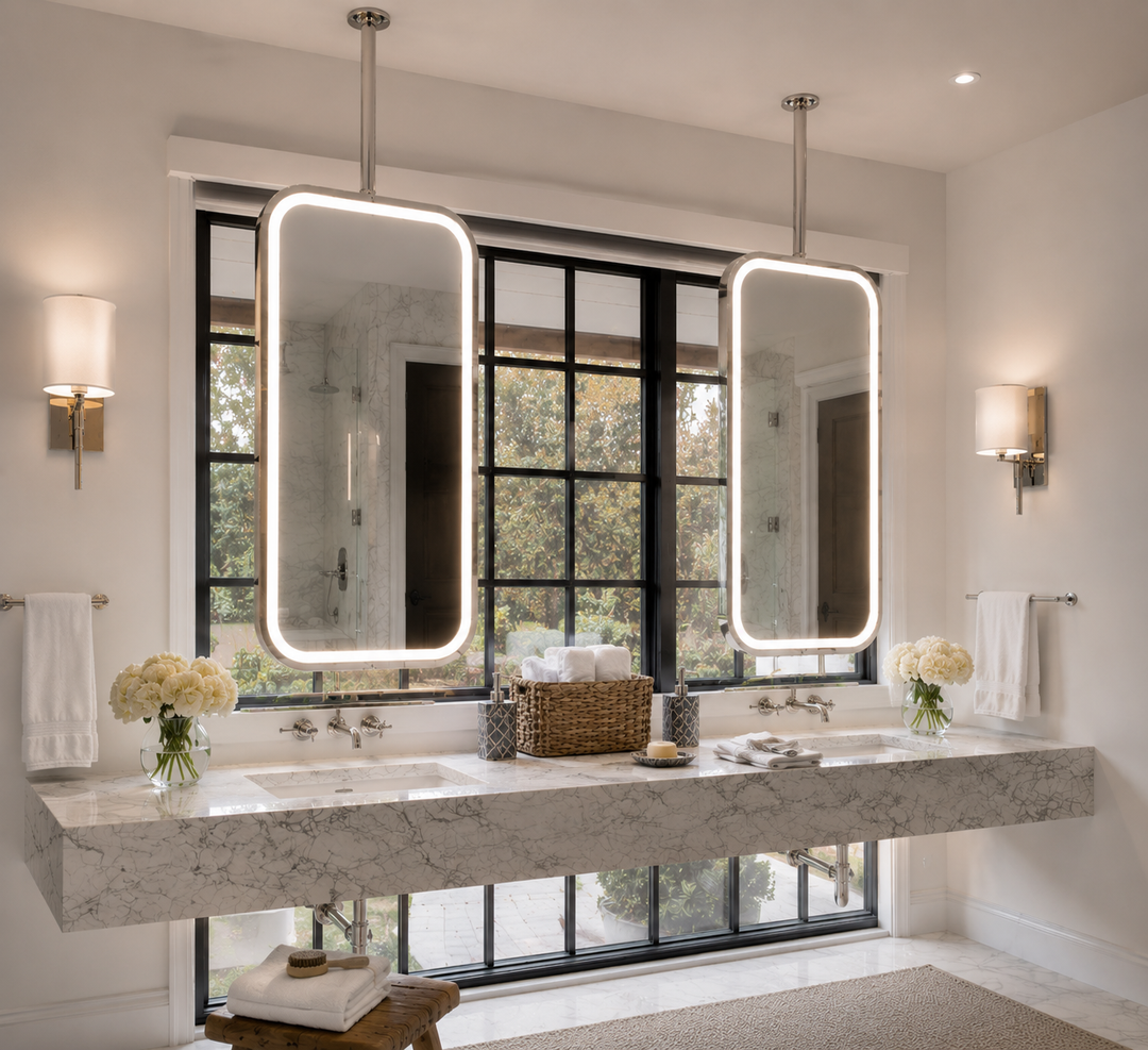 CUSTOM- IBIZA 1- Ceiling Suspended Mounted LED Mirror