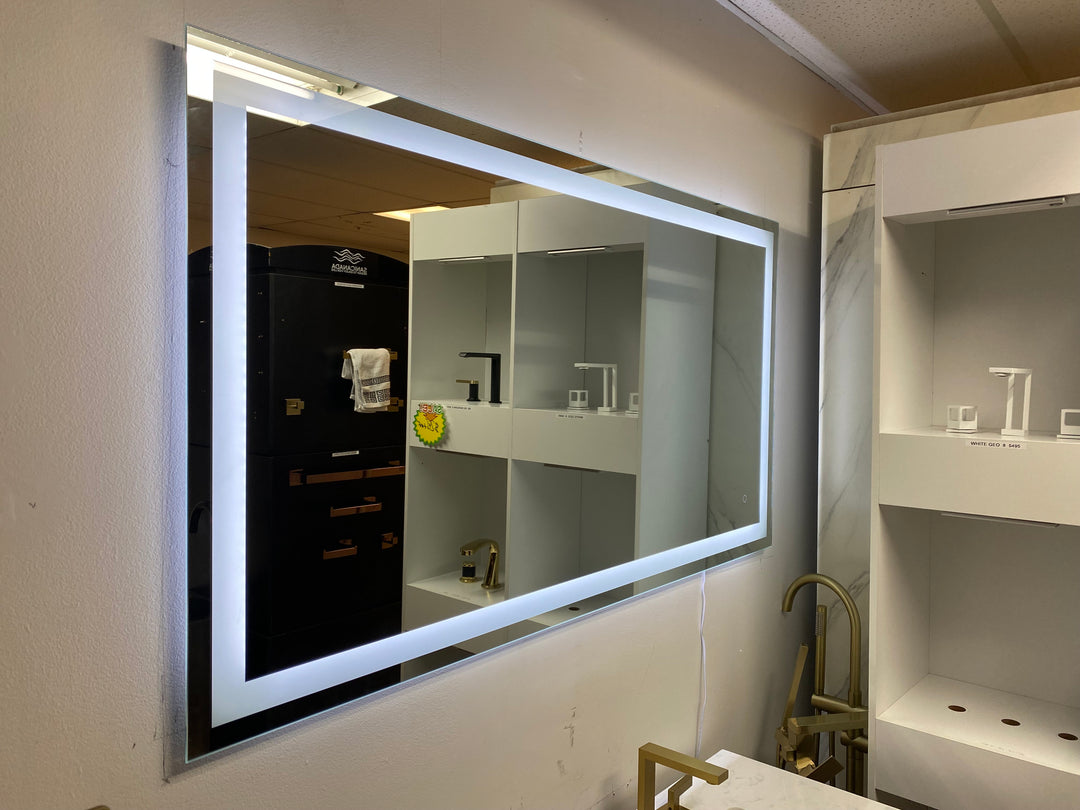 Pavorotti-Rectangle Bathroom Mirror LED Vanity Dimmable Backlit Anti-Fog Memory with Front and Backlight Shatter-Proof