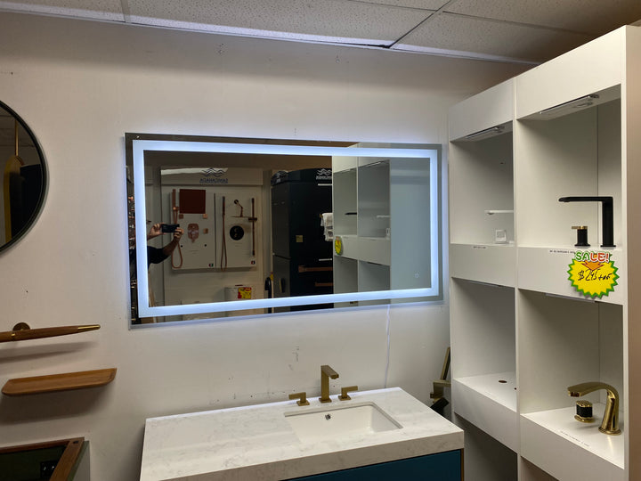 Pavorotti-Rectangle Bathroom Mirror LED Vanity Dimmable Backlit Anti-Fog Memory with Front and Backlight Shatter-Proof