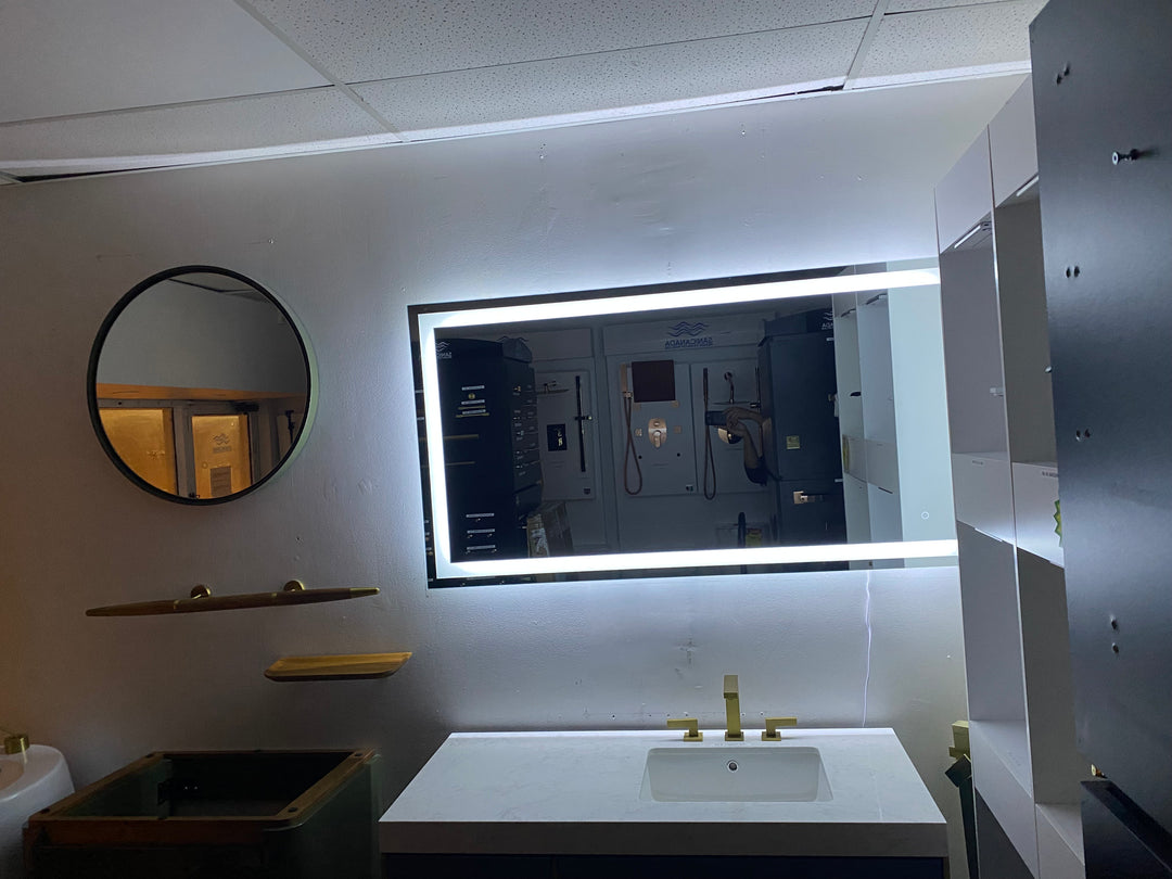 Pavorotti-Rectangle Bathroom Mirror LED Vanity Dimmable Backlit Anti-Fog Memory with Front and Backlight Shatter-Proof