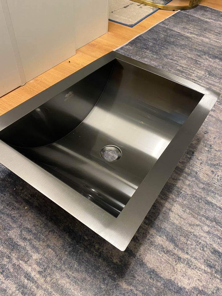 Commercial Grey Gun Pearl Undermount 16 Gauge Stainless Steel Bathroom sink 21"x15"-