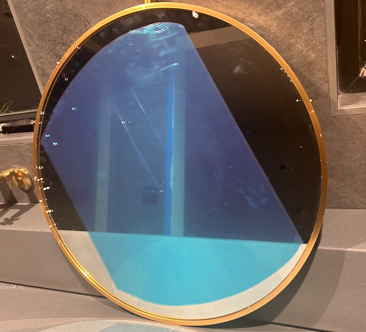 MILANO-Modern Exposed Console brushed gold steel with Carrera Marble vanity