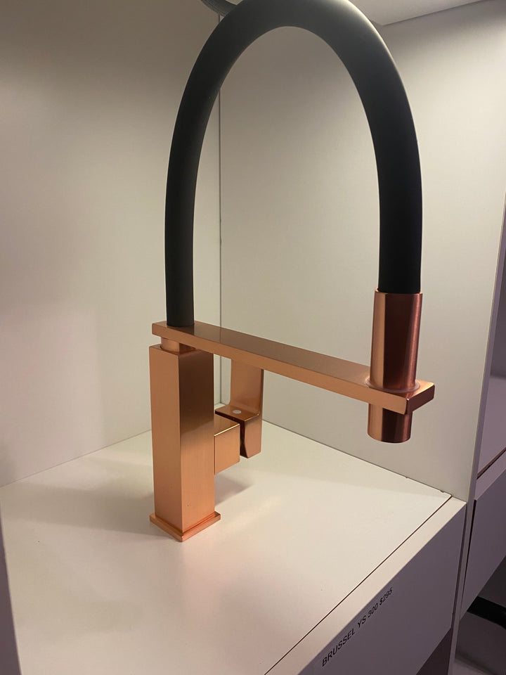 Cafe Brushed Copper - Brushed bronze Industrial Hose Nine Model Kitchen Faucet