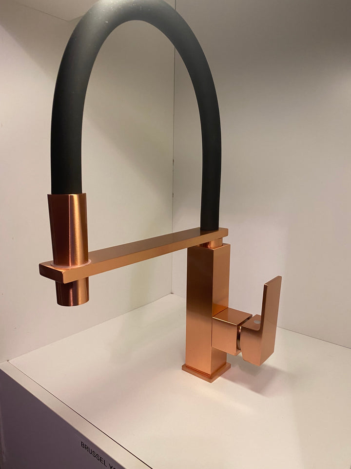 Cafe Brushed Copper - Brushed bronze Industrial Hose Nine Model Kitchen Faucet