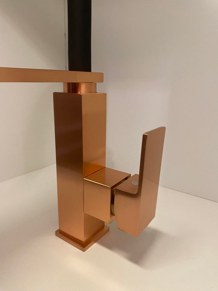 Cafe Brushed Copper - Brushed bronze Industrial Hose Nine Model Kitchen Faucet