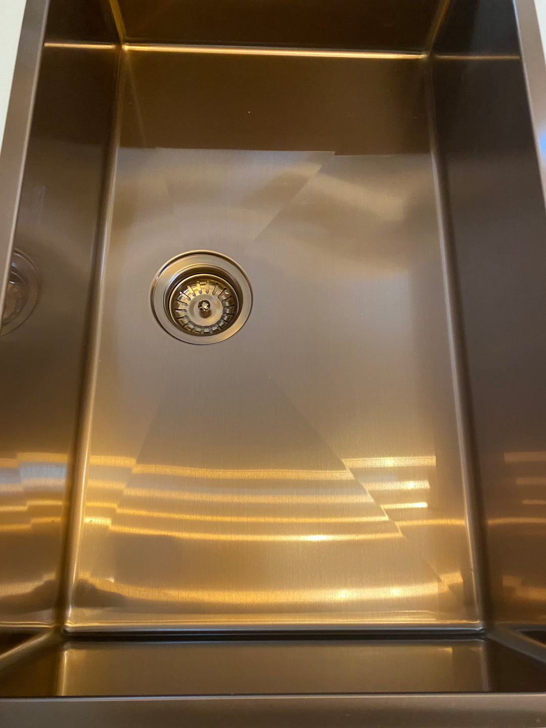 Cafe Brushed Copper Rose Gold Undermount Single Bowl Kitchen Sink made of Commercial Grade 16-Gauge Stainless Steel.