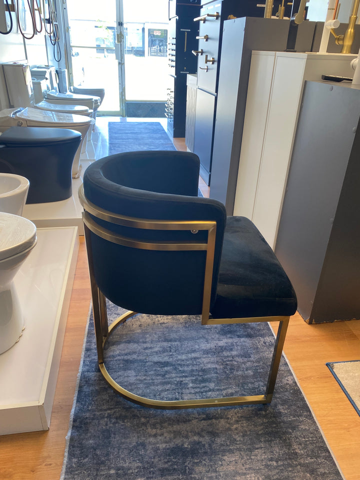 BELLA - BLACK VELVET WITH BRUSHED GOLD STEEL FRAMED CHAIR