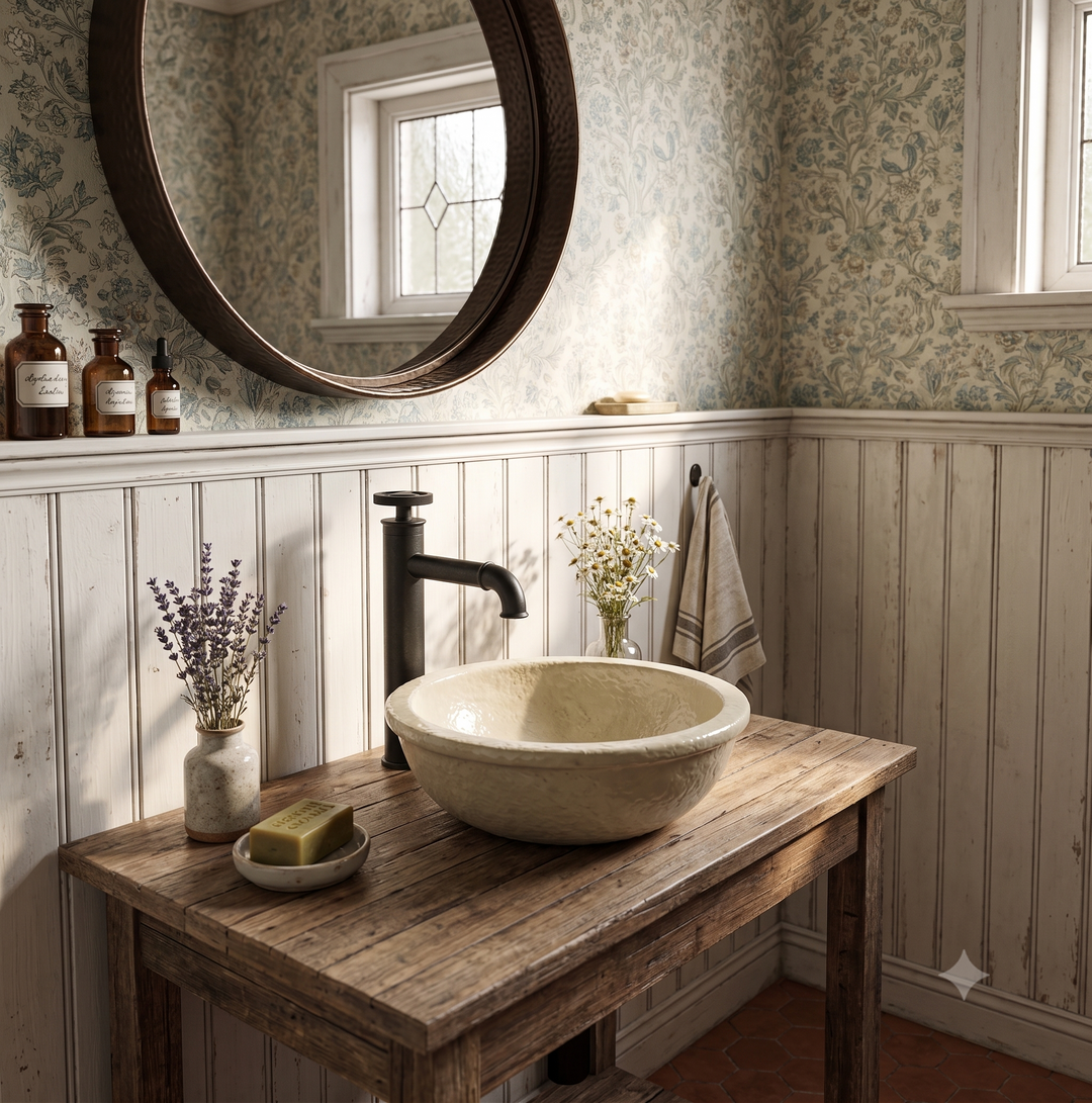 Industrial Victoria Cottage Country Single Hole Tall and Short Bathroom Faucet