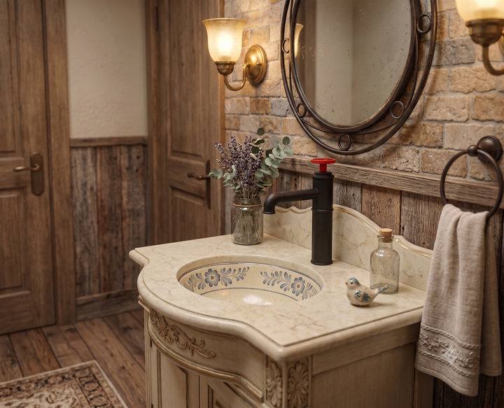 Industrial Victoria Cottage Country Single Hole Tall and Short Bathroom Faucet