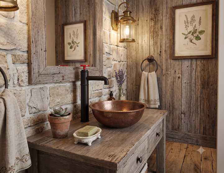 Industrial Victoria Cottage Country Single Hole Tall and Short Bathroom Faucet