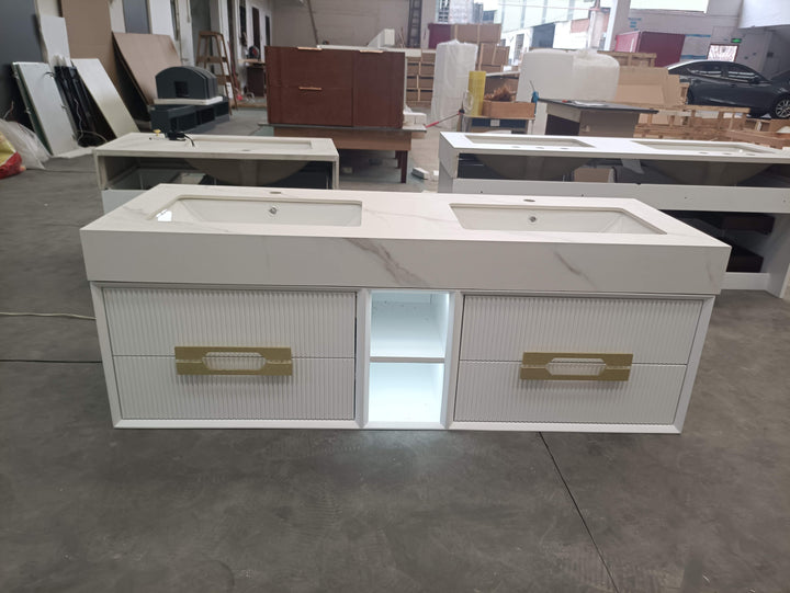 Sienna-Bathroom Vanity completed Set with LED Mirror included 60"
