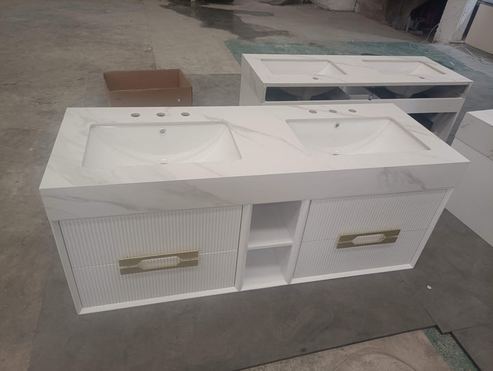 Sienna-Bathroom Vanity completed Set with LED Mirror included 60"