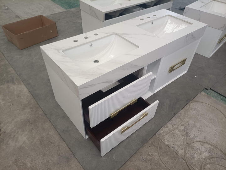 Sienna-Bathroom Vanity completed Set with LED Mirror included 60"