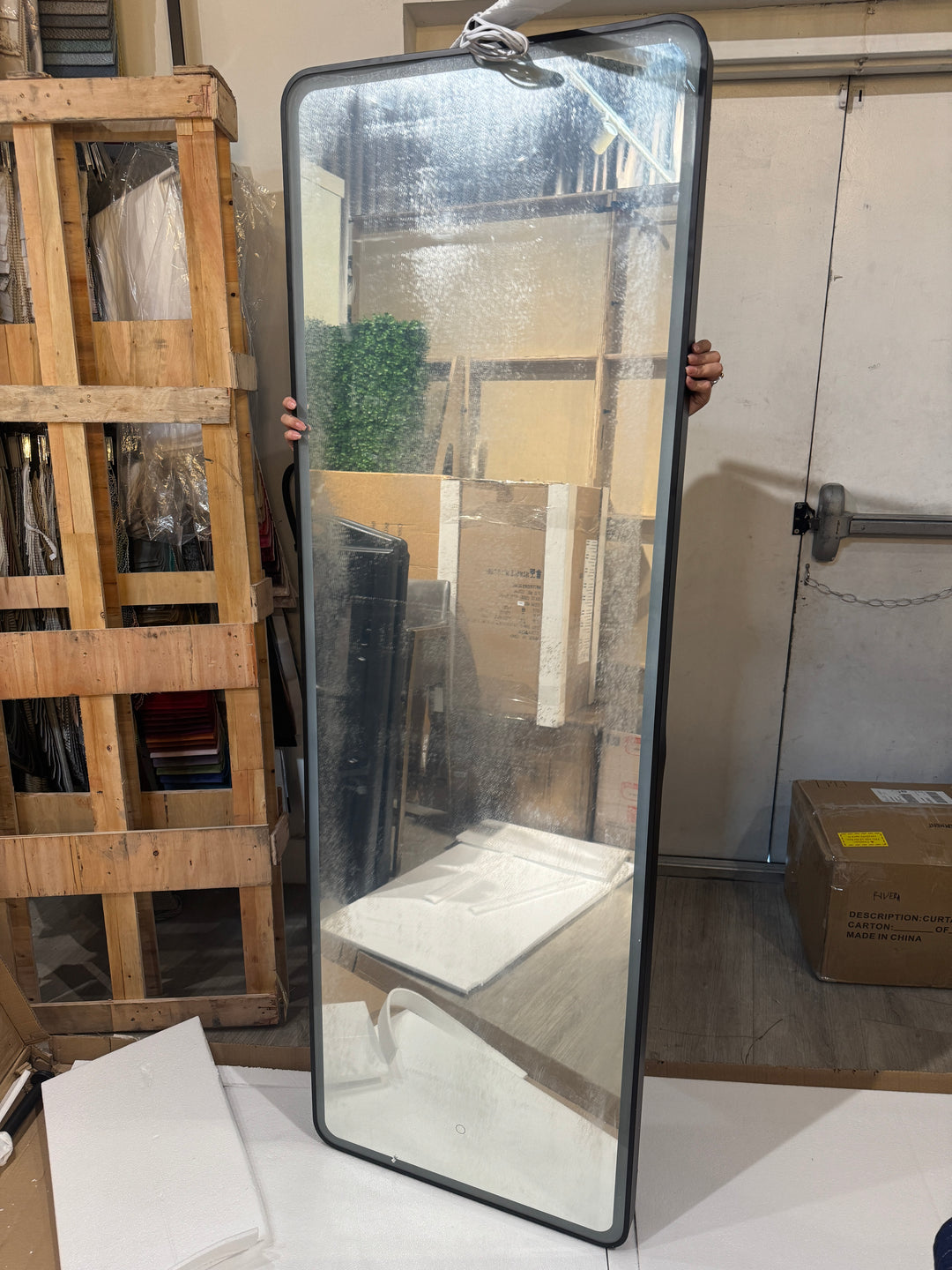 Showroom or Retail Celing Mounted Mirror 1 side LED 24"x72"
