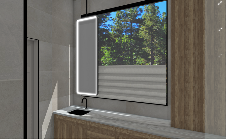 Showroom or Retail Celing Mounted Mirror 1 side LED 24"x72"