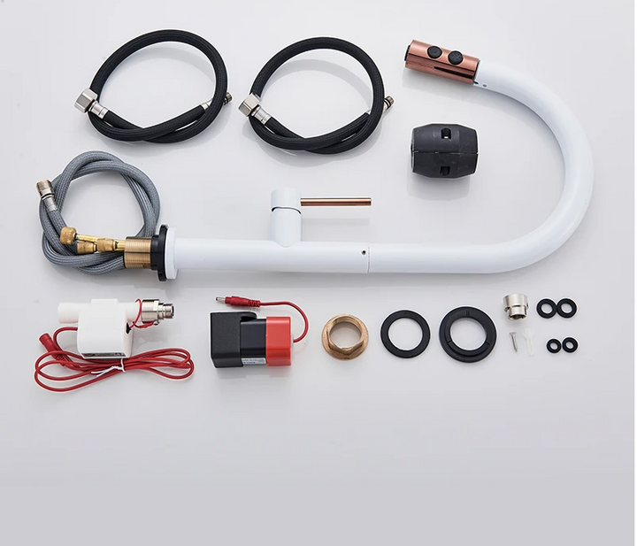 Touchless motor for white/rose gold kitchen faucet