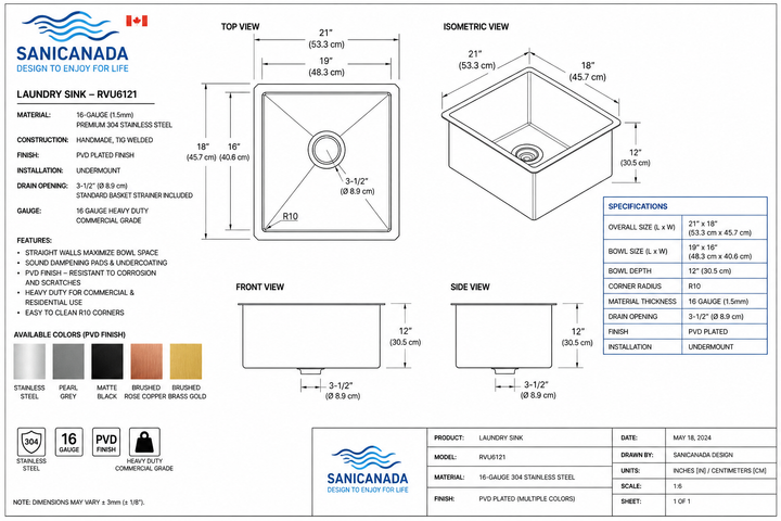 Stainless Steel Laundry Sink