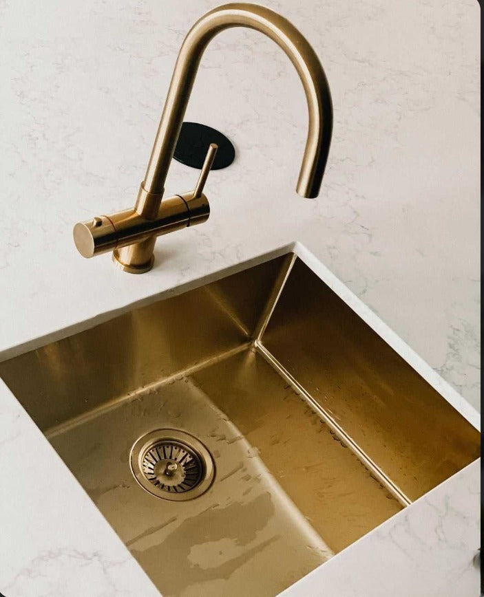 Brushed gold- Black grey gun Laundry Stainless Steel 16 Gauge undermount sink 22"x17"x12' D