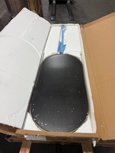 STOCK READY TO SHIP- PARIS II-Brushed Gold Oval One side Suspended Ceiling Mounted Bathroom LED Mirror 20"x40"