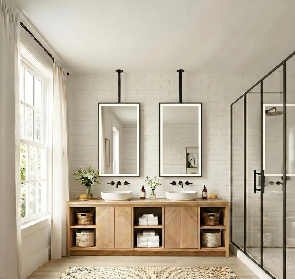 CUSTOM- MAJORCA IV - Ceiling Suspended Mounted LED Mirror