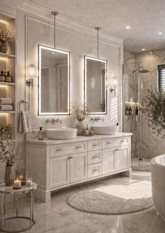 CUSTOM- MAJORCA IV - Ceiling Suspended Mounted LED Mirror