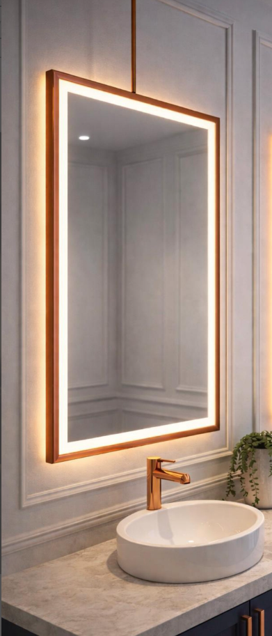 CUSTOM- MAJORCA IV - Ceiling Suspended Mounted LED Mirror