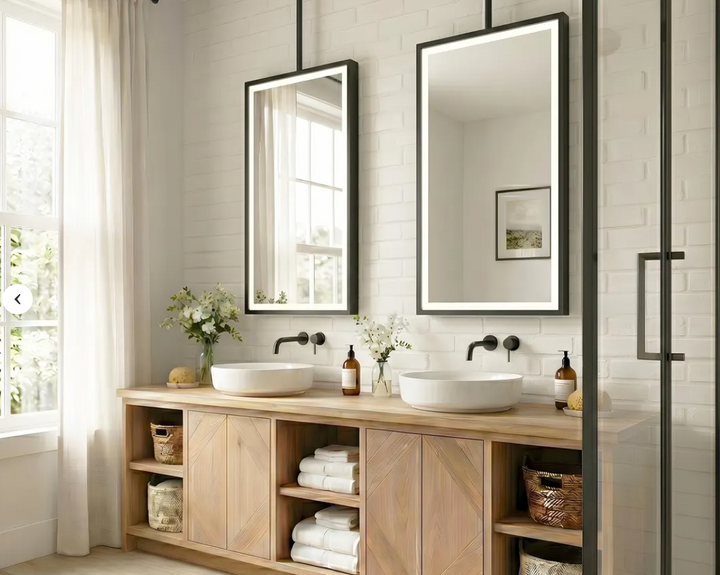 CUSTOM- MAJORCA IV - Ceiling Suspended Mounted LED Mirror