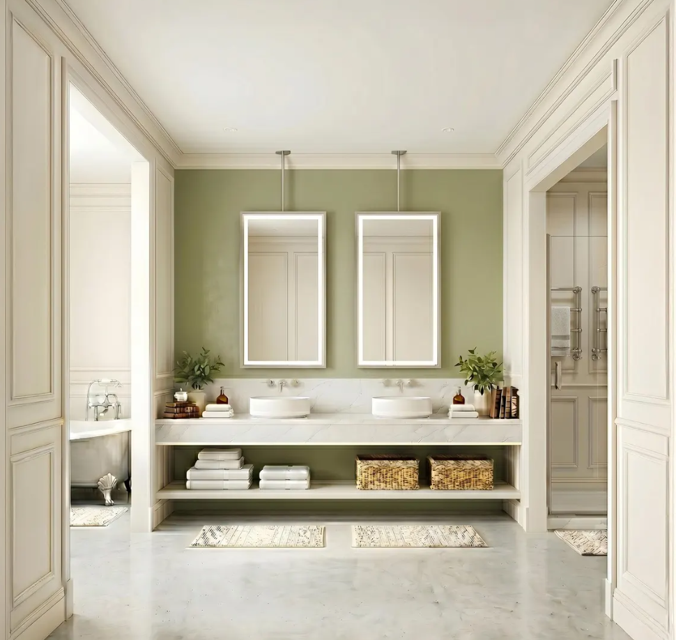 CUSTOM- MAJORCA IV - Ceiling Suspended Mounted LED Mirror