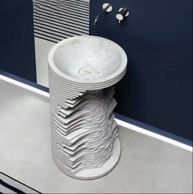 Curva- - Natural Stone Marble Pedestal